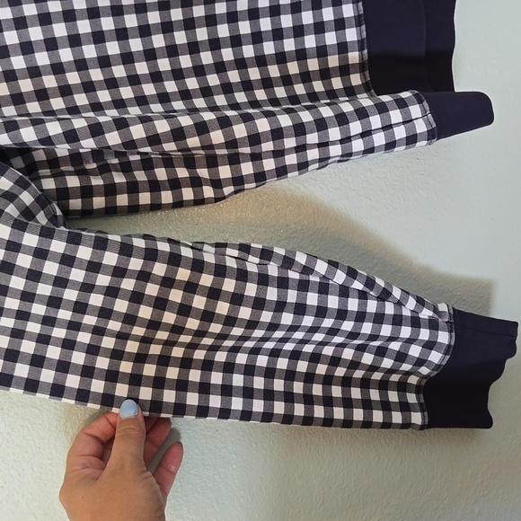 Draper James Navy Gingham Sweatshirt Size Large - Picture 4 of 7